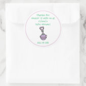 Sticker voor baby shower feestfavoriet (Tas)