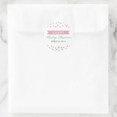 Sticker voor baby shower met confetti (Tas)