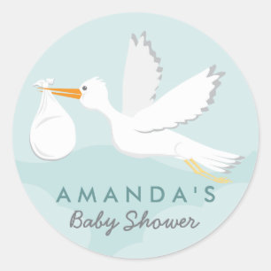 Sticker voor Baby shower met suikerbietenwinkel