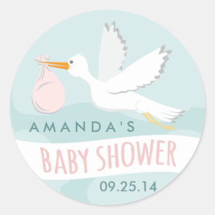 Sticker voor Baby shower met suikerbietenwinkel