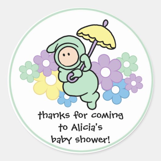 Sticker voor babyfeestje als feestfavorietje (Voorkant)
