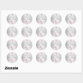 Sticker voor babyshower met wandelwagenmeisje (Vel)