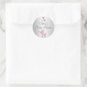 Sticker voor babyshower met wandelwagenmeisje (Tas)