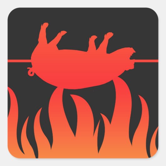 Sticker voor BBQ met varkensrooster (Voorkant)