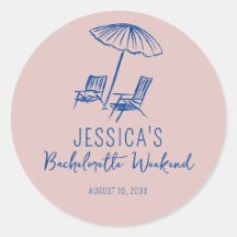 Sticker voor beach bachelorette-weekend favor
