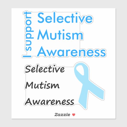 Sticker voor bewustwording van selectieve mutisme (Vel)