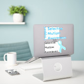 Sticker voor bewustwording van selectieve mutisme (Laptop op bureau)