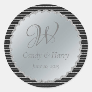Sticker voor Black and Silver Wedding