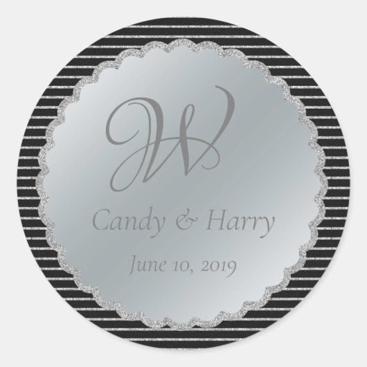 Sticker voor Black and Silver Wedding (Voorkant)