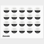 Sticker voor Black and White Damask Wedding (Vel)