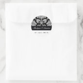 Sticker voor Black and White Damask Wedding (Tas)