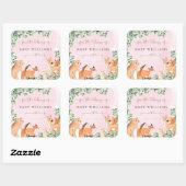 Sticker voor boekplaat roze bosdieren (Vel)