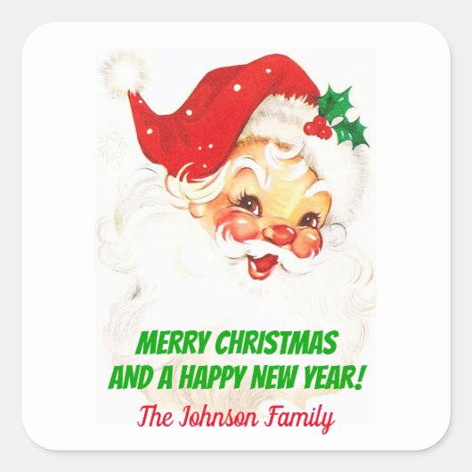  sticker voor Cadeau van kerstman (Voorkant)