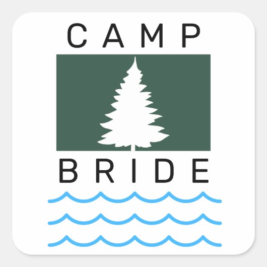 Sticker voor Camp Bride Bachelorette-feestje (Voorkant)