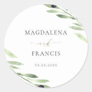 sticker voor de bruiloft van olijffilialen