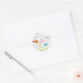 Sticker voor de bruiloft van zwepen en vogels (Envelop)