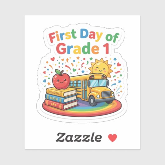 Sticker voor de eerste dag van groep 3 naar school (Vel)