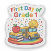 Sticker voor de eerste dag van groep 3 naar school (Voorkant)