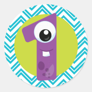 Sticker voor de eerste verjaardag van Little Monst