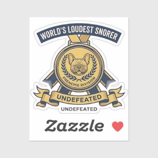 Sticker voor de luidste snurker Frenchie-trofee (Vel)