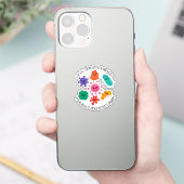 Sticker voor de microbiologie met leuk bacterieel (Telefoon)