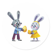 Sticker voor de uitwisseling van paashaas