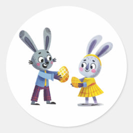 Sticker voor de uitwisseling van paashaas