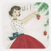  sticker voor de versiering van vrouwelijke retro- (Voorkant)