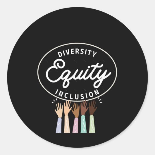 Sticker voor diversiteit, billijkheid en inclusie (Voorkant)