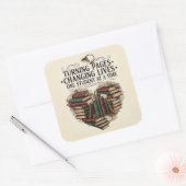 Sticker voor docenten | Boekhartcitaat 'Pagina's o (Envelop)