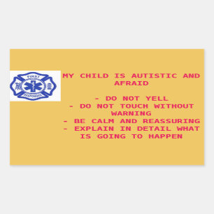 Sticker voor eerste hulpverleners - autistisch kin
