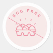 Sticker voor eivrij allergie waarschuwing (Voorkant)