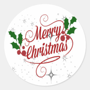 Sticker voor fijne kerst