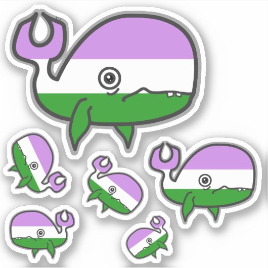 Sticker voor Genderqueer, schadelijk maar geperste (Voorkant)