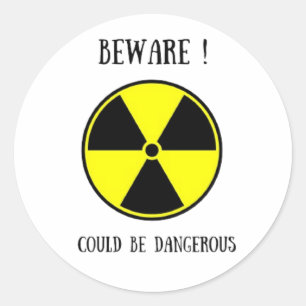 Sticker voor gevaarlijk materiaal, pas op!