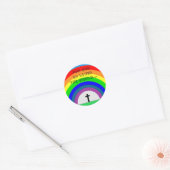 Sticker: Voor God die zo van de wereld hield... Ronde Sticker (Envelop)