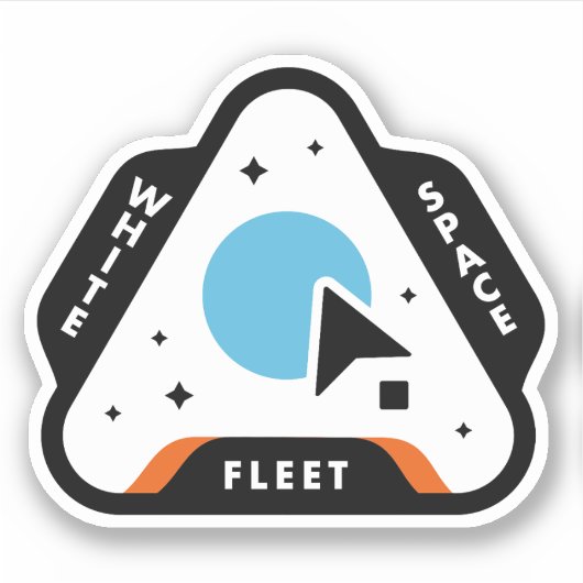 Sticker voor grafische ontwerper White Space Fleet (Voorkant)