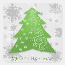 Sticker voor groene feestelijke kerstbomen