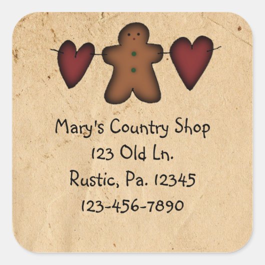 Sticker voor harten en ontbijtkoek (Voorkant)