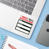 sticker voor herinnering aan olie verversen (Laptop met iPhone)