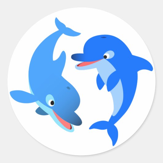 Sticker voor het afspelen van Cartoon Dolphins (Voorkant)