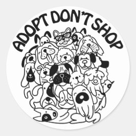 Sticker voor het redden van honden bij adoptie