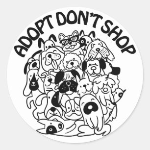 Sticker voor het redden van honden bij adoptie