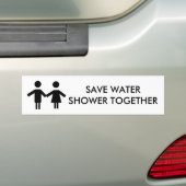 sticker voor het samen douchen om water te bespare (Op auto)