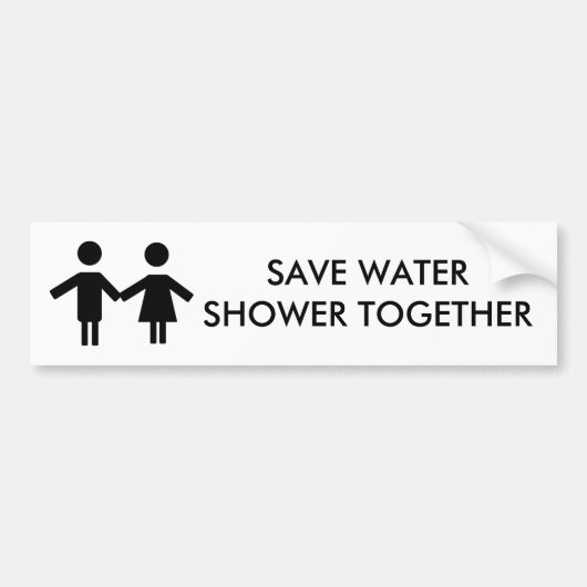 sticker voor het samen douchen om water te bespare (Voorkant)
