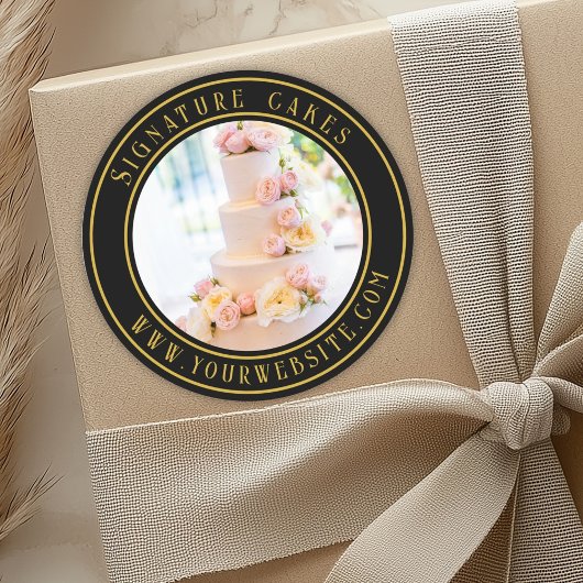 Sticker voor het verpakken van taarten