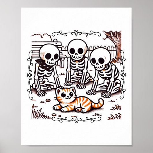 Sticker voor het verzamelen van skeletten Poster (Voorkant)