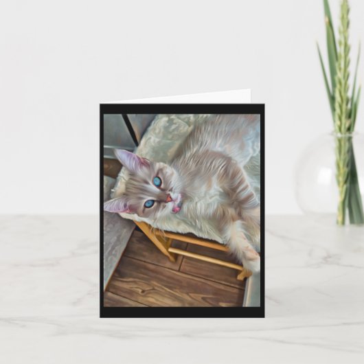 Sticker voor hooggelegen kitten kaart (Voorkant)