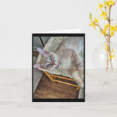 Sticker voor hooggelegen kitten kaart (Gele Bloem)