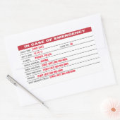 Sticker voor informatie over noodsituaties bij kin (Envelop)